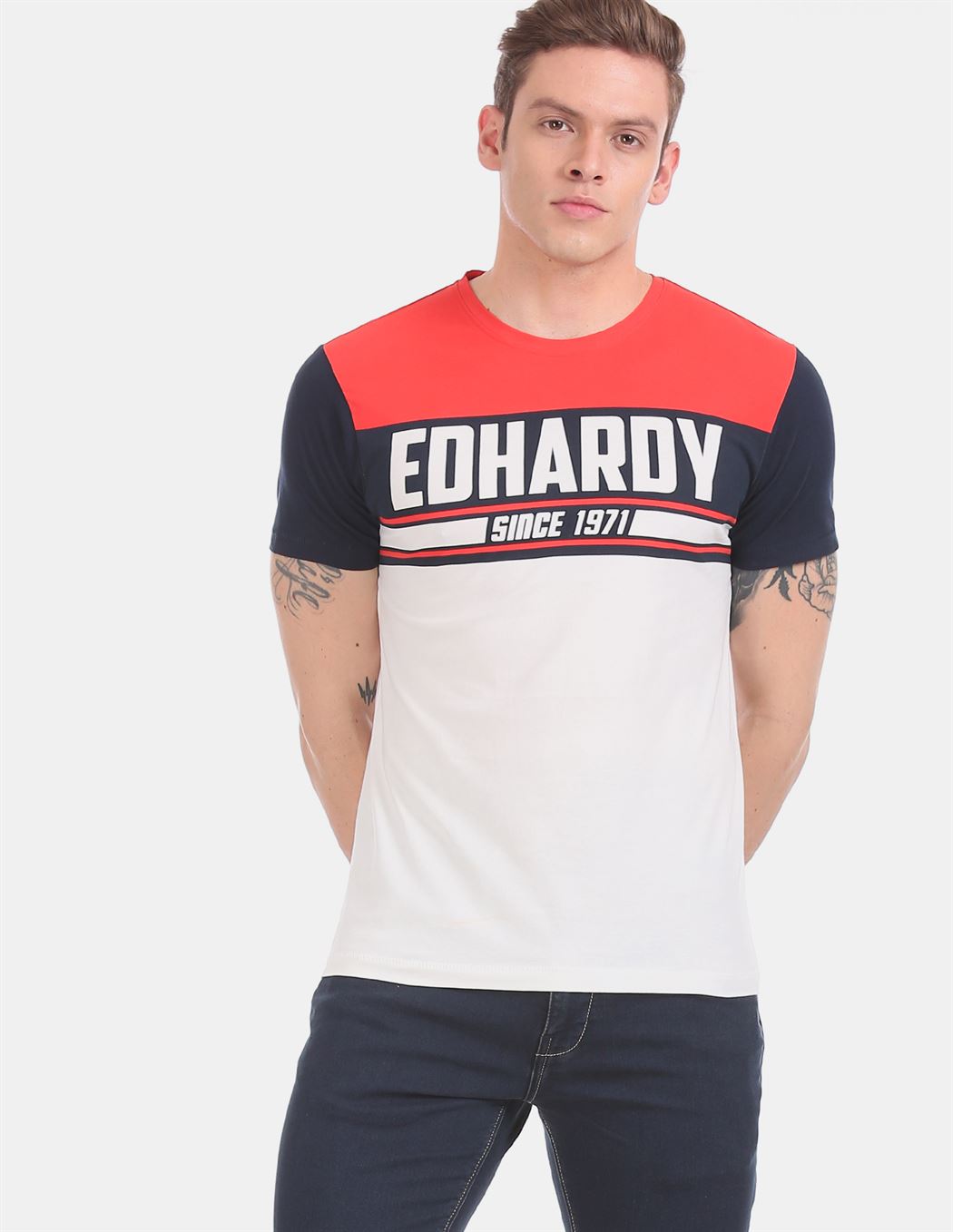 Ed Hardy Men Casual Wear Multicolor T-Shirt